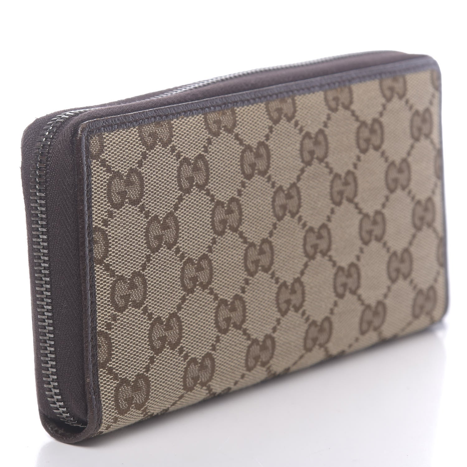 Gucci Monogram Metal Bar Zip Around Wallet Dark Brown 3 of 6