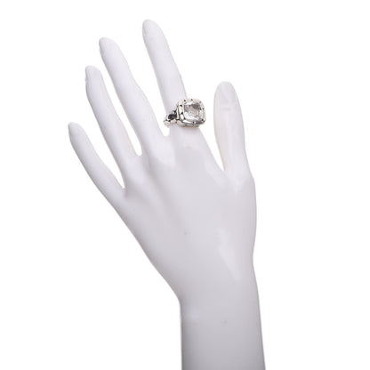 John Hardy Sterling Silver White Topaz Kali Square Ring 54 7 2 of 5