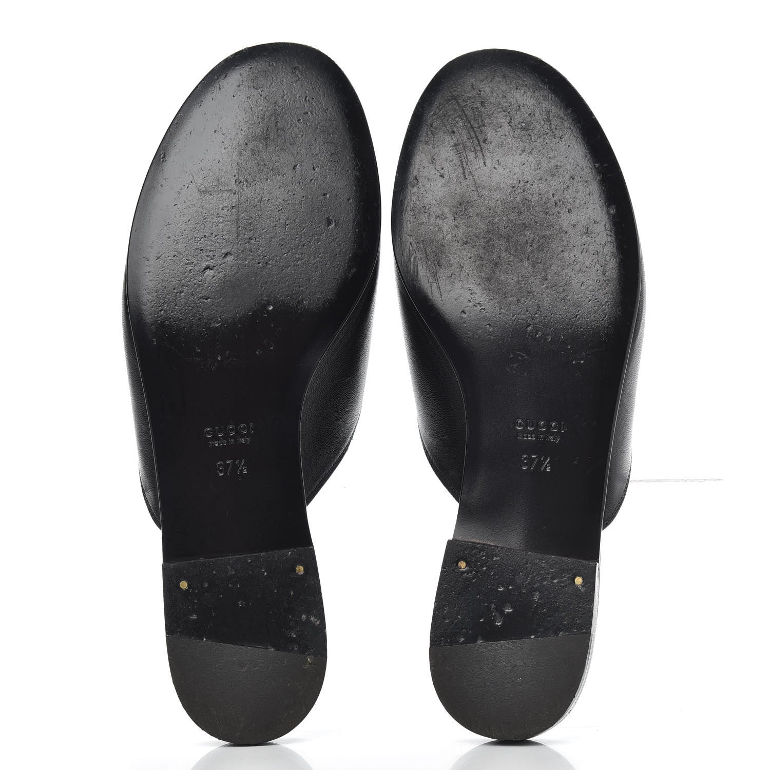 Gucci Malaga Kid Horsebit Slide Sandals 37.5 Black 5 of 11