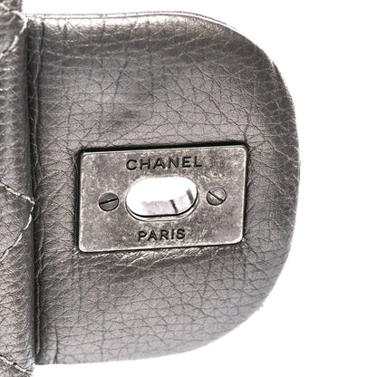 Chanel Metallic Calfskin Quilted Small XXL Travel Flap Bag Dark Silver 7 of 12