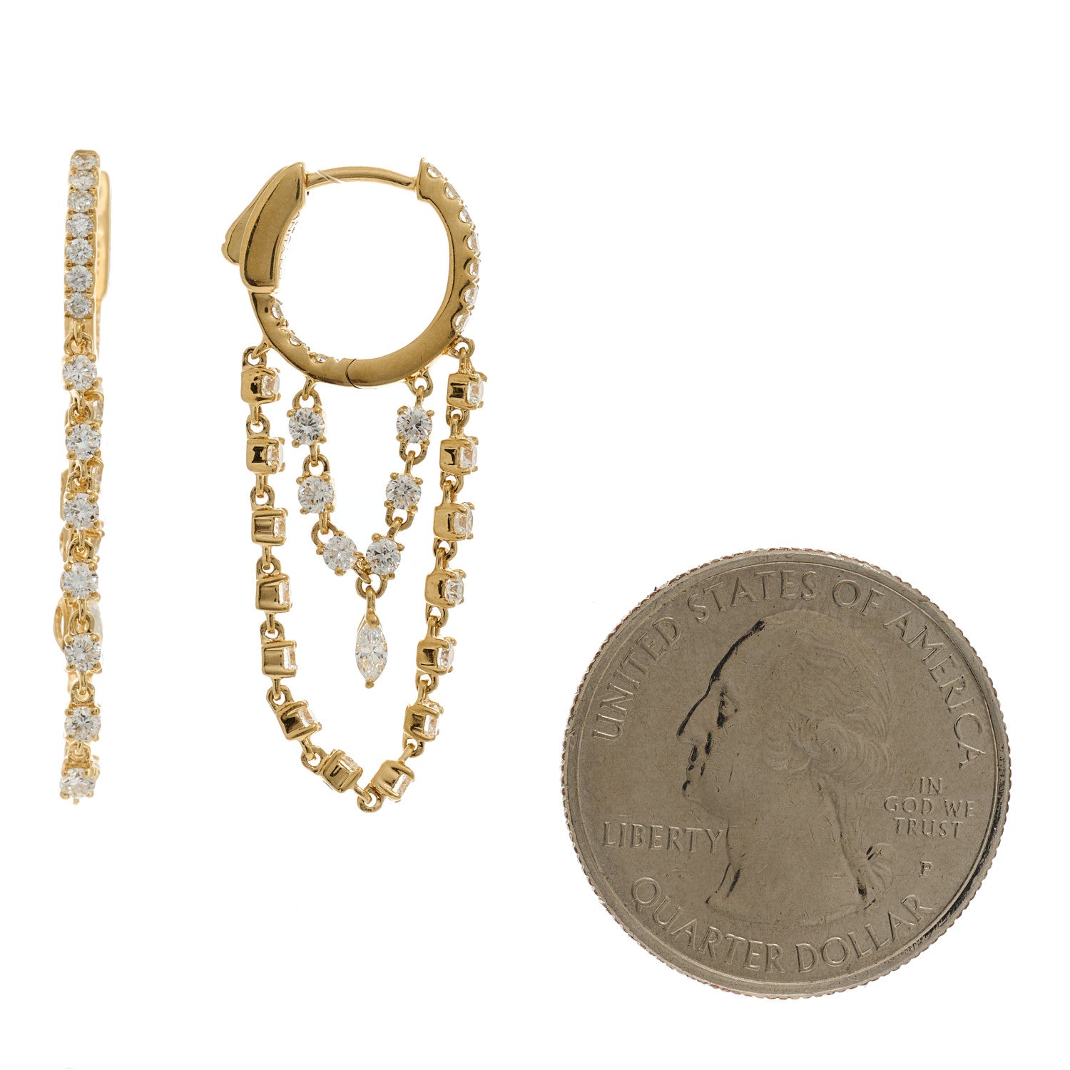 Anita Ko 18K Yellow Gold Diamond Sophia Huggie Earrings 2 of 5