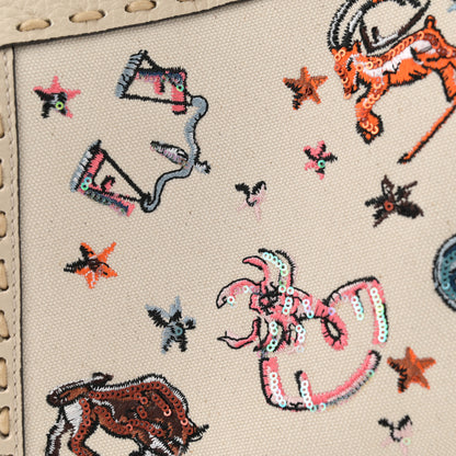 Fendi Canvas Cuoio Romano Selleria Astrology Mini Peekaboo Iconic Satchel Camelia 11 of 14