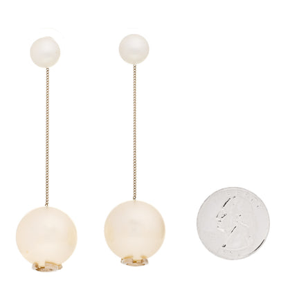 Chanel Pearl CC Chain Drop Earrings Gold 2 of 6