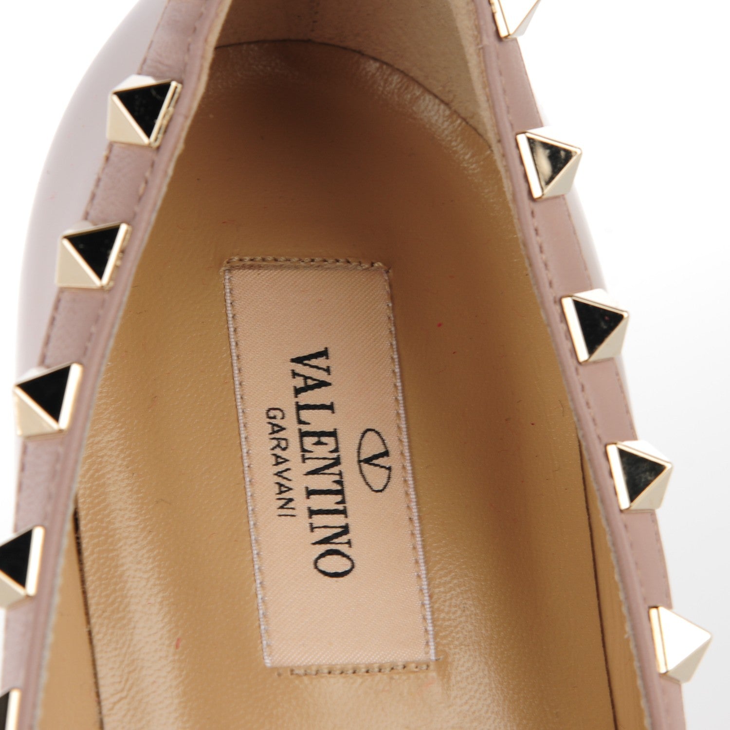 Valentino Garavani Patent Rockstud Ballerina Flats 38 Poudre 5 of 9