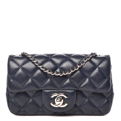 Chanel Caviar Quilted Extra Mini Flap Navy 1 of 7