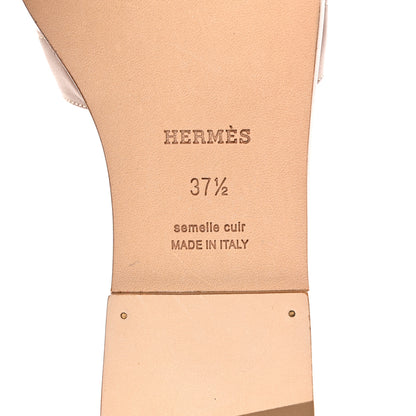Hermes Box Calfskin Oran Sandals 37.5 Gold 8 of 10