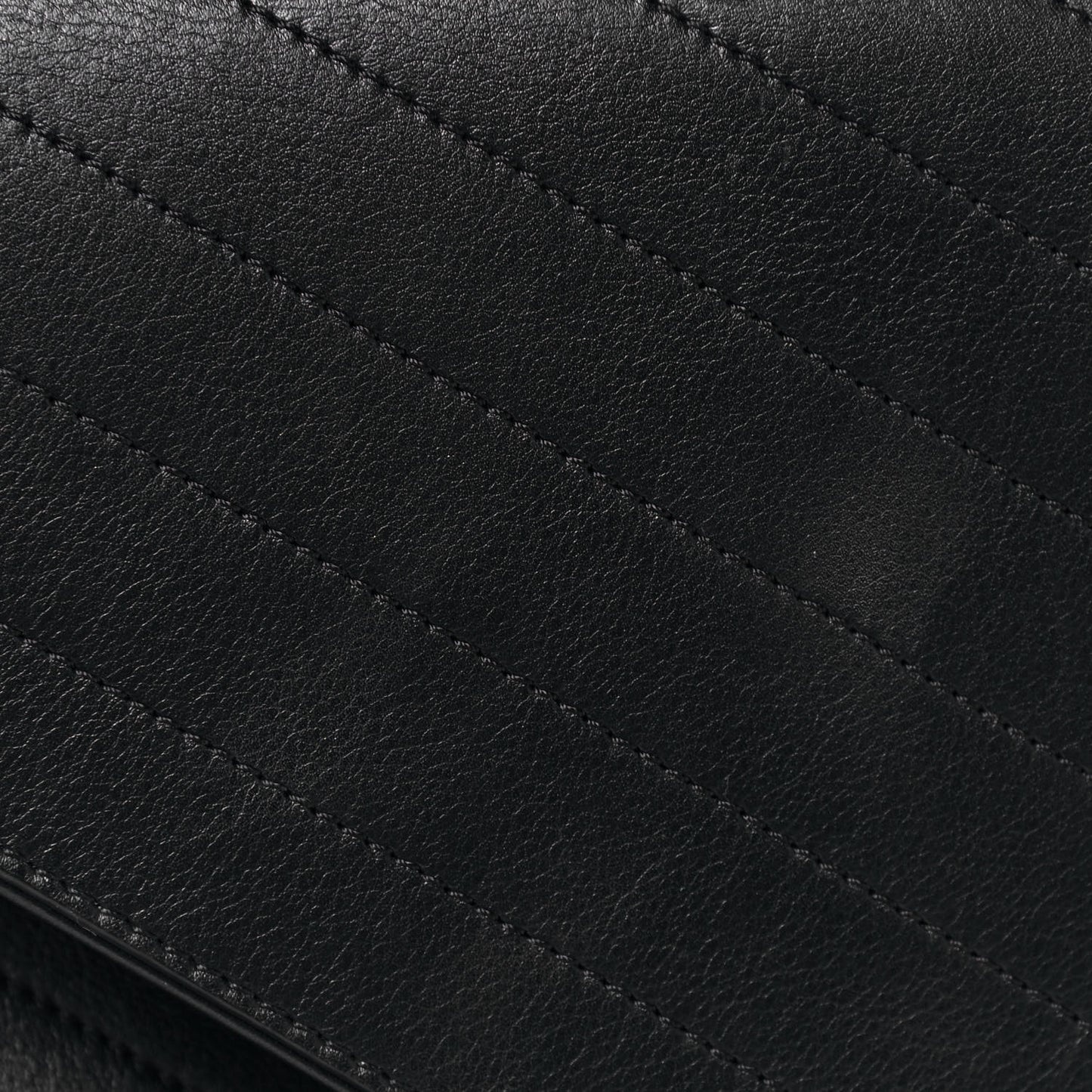 Calfskin Chevron Stitched Medium Coco Flap Bag Black