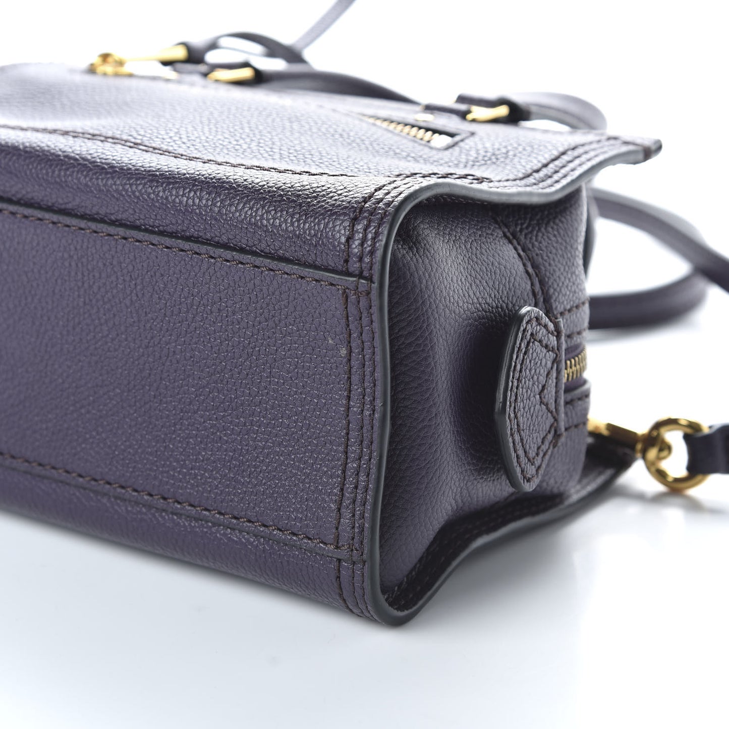 Textured Calfskin Mini Cruiser Convertible Satchel Grape