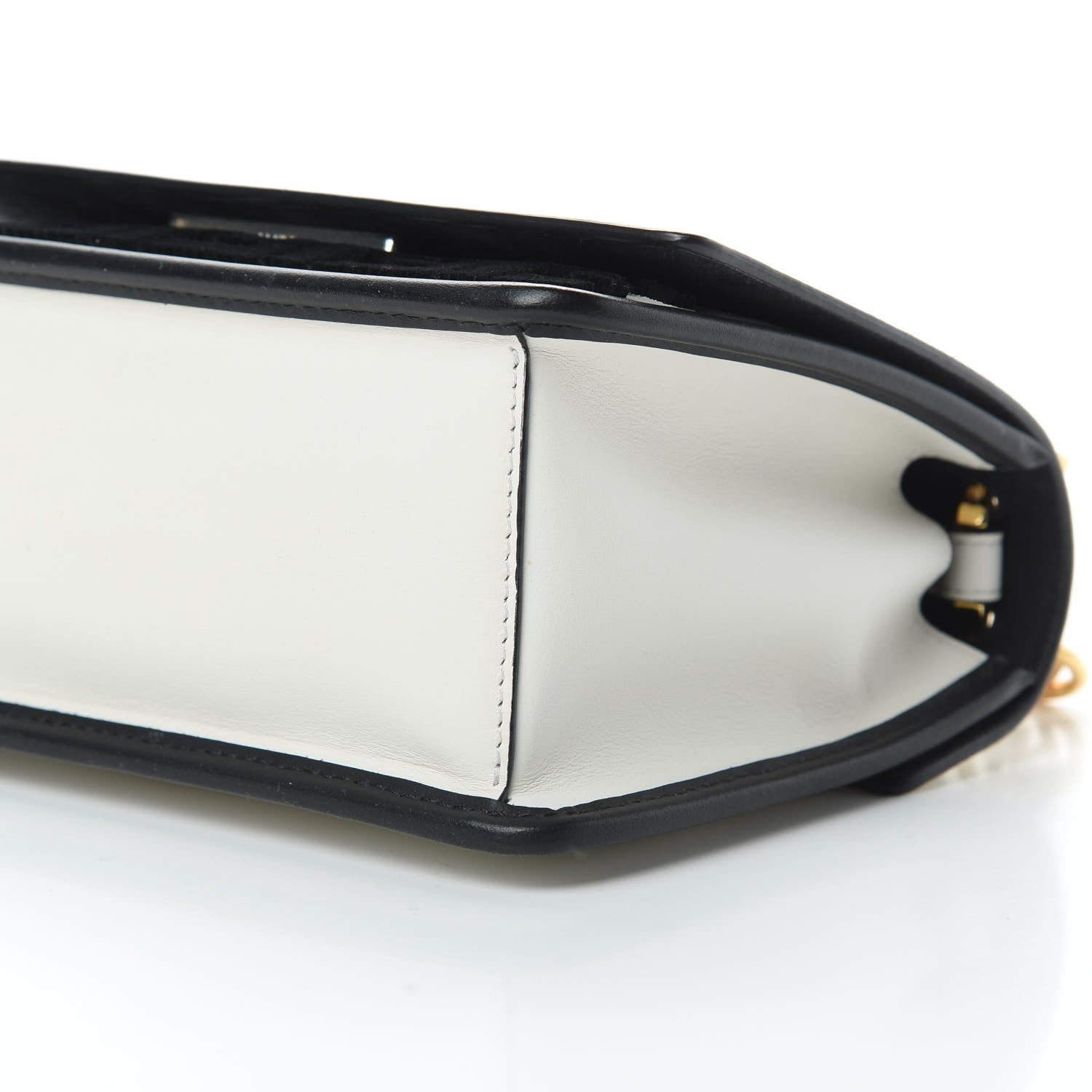 Fendi Vitello Century Velvet F is Fendi FF Embroidered Small Kan I Shoulder Bag White Black 11 of 12
