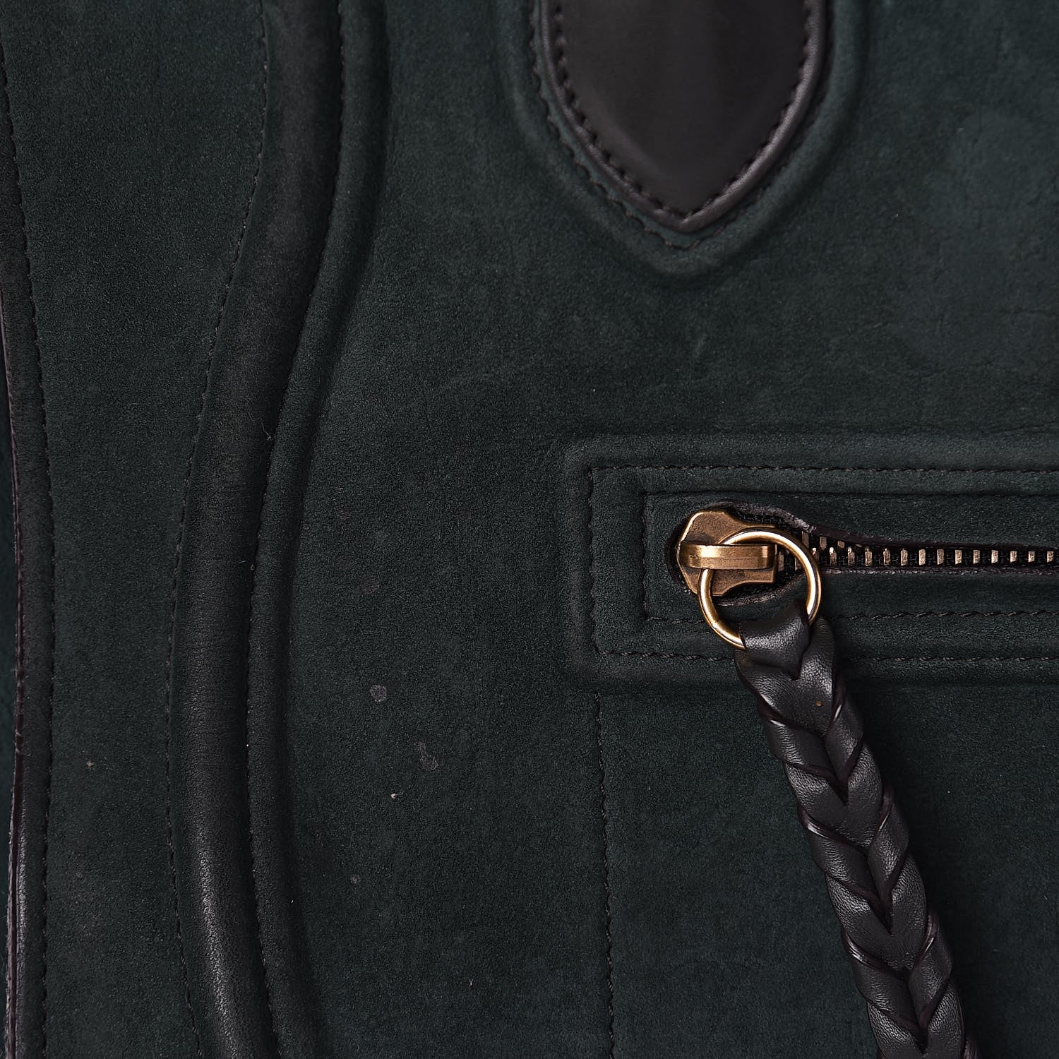 Celine Suede Small Phantom Luggage Olive 12 of 13