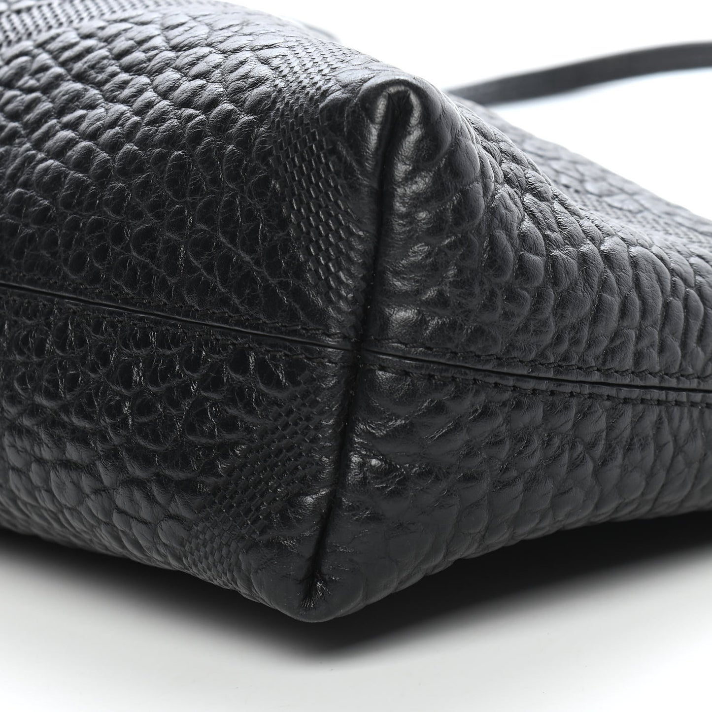 Signature Grain Calfskin Check Embossed Small Chichester Crossbody Clutch Bag Black