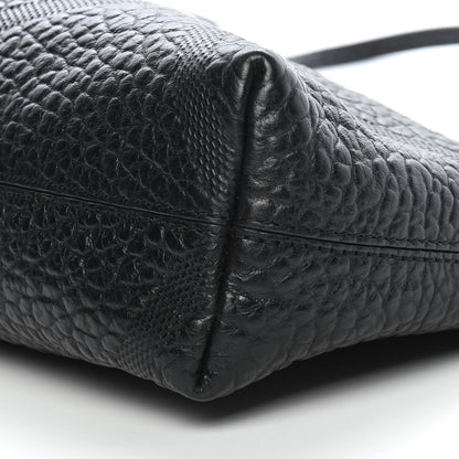 Burberry Signature Grain Calfskin Check Embossed Small Chichester Crossbody Clutch Bag Black 9 of 9
