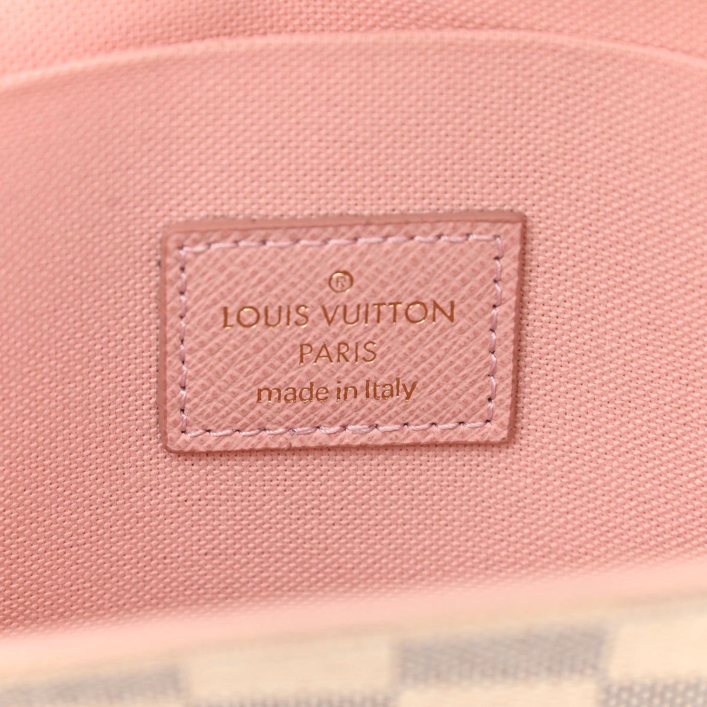Damier Azur Pochette Felicie Chain Wallet Rose Ballerine
