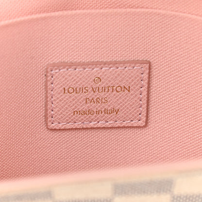 Louis Vuitton Damier Azur Pochette Felicie Chain Wallet Rose Ballerine 6 of 10