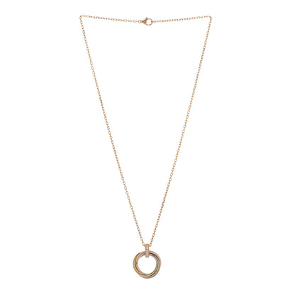 Cartier 18K Pink White Yellow Gold Diamond Trinity Pendant Necklace 3 of 4