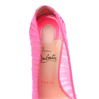 Christian Louboutin Tulle Patent Follies Draperia 100 Pumps 36 Shocking Pink 9 of 9