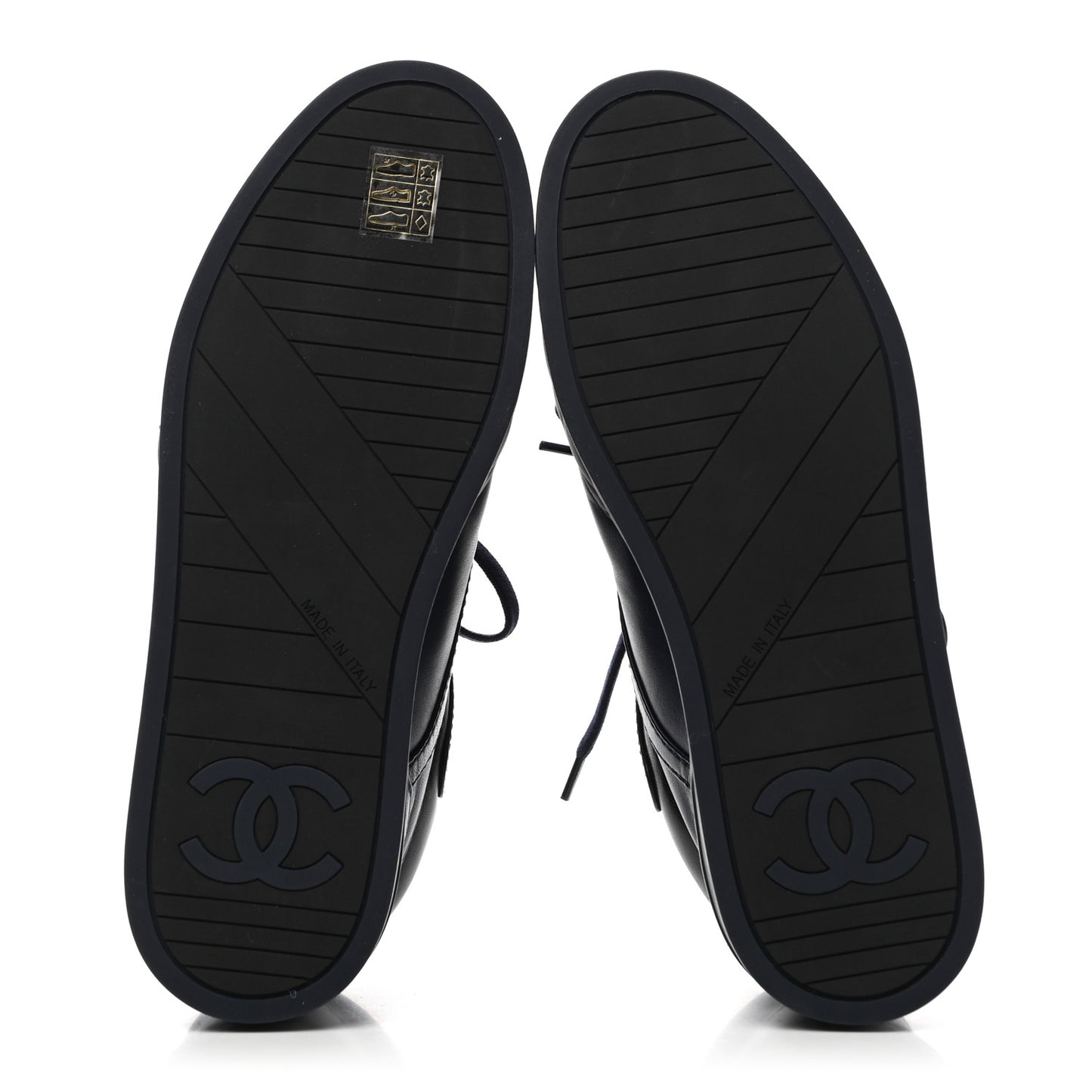 Lambskin Logo Strap Sneakers 38.5 Blue Black