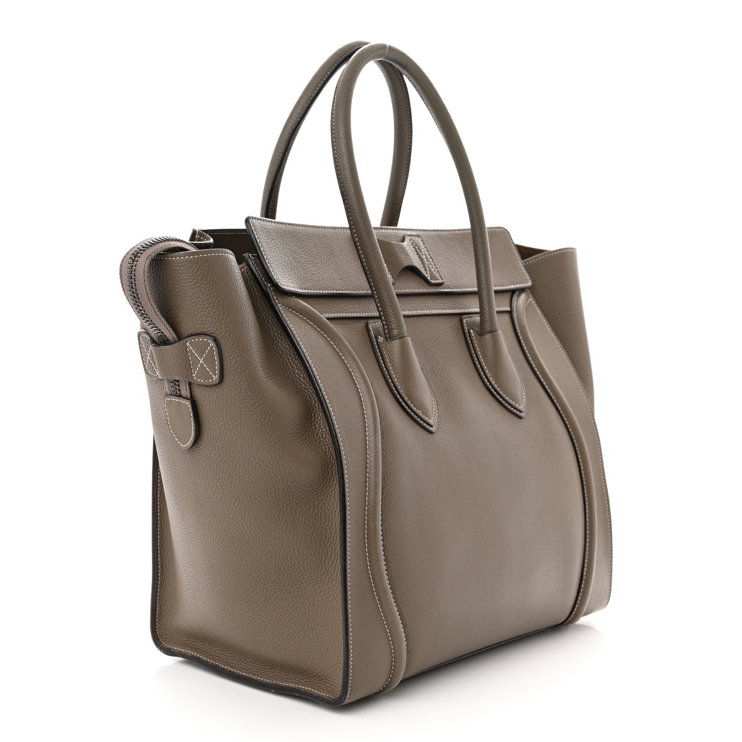 Celine Drummed Calfskin Mini Luggage Souris 3 of 15
