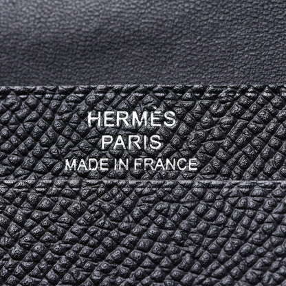 Hermes Epsom Monochrome Bearn Card Holder Wallet Black 6 of 7