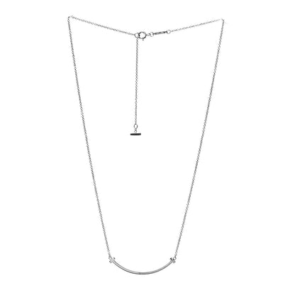 Tiffany 18K White Gold Small T Smile Pendant Necklace 3 of 7