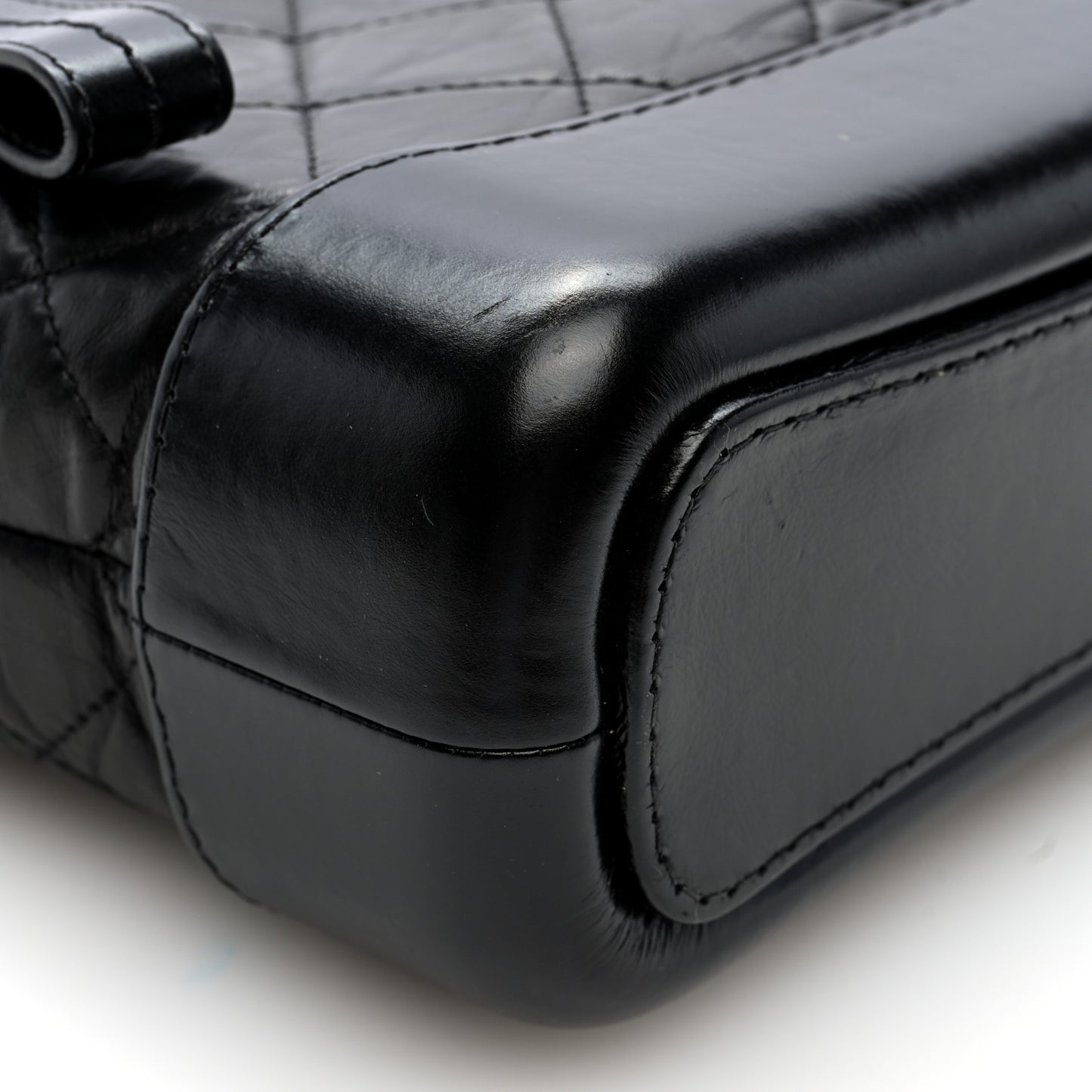 Aged Calfskin Quilted Small Gabrielle Hobo Black