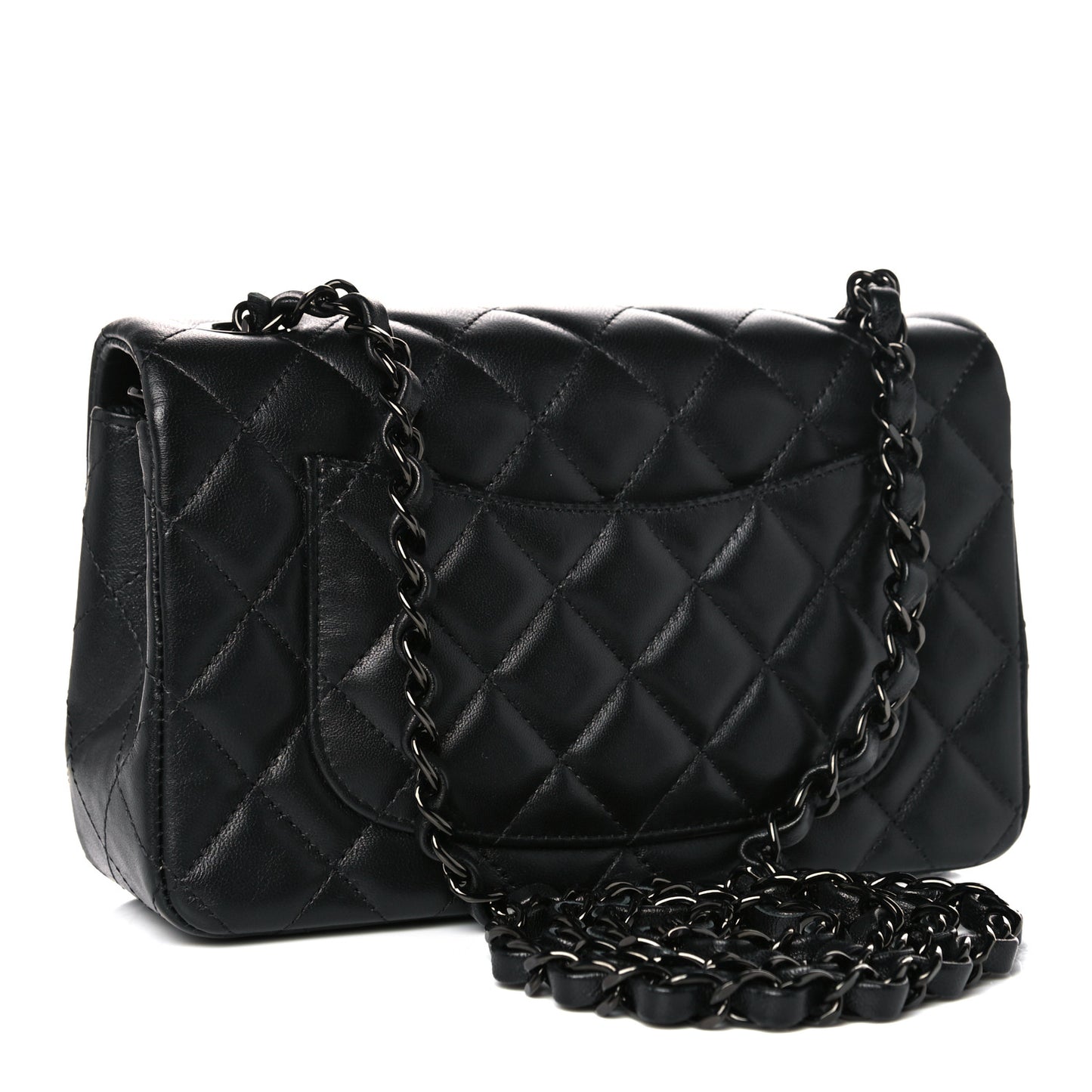 Lambskin Quilted Mini Rectangular Flap So Black