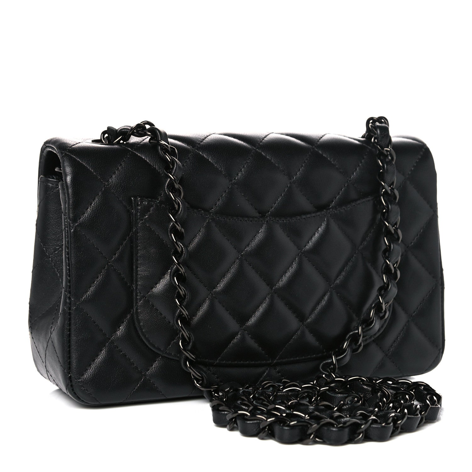 Chanel Lambskin Quilted Mini Rectangular Flap So Black 3 of 14