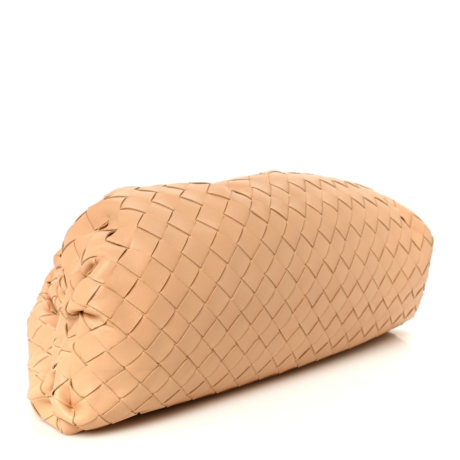 Bottega Veneta Nappa Maxi Intrecciato The Pouch Oversized Clutch Almond 4 of 11