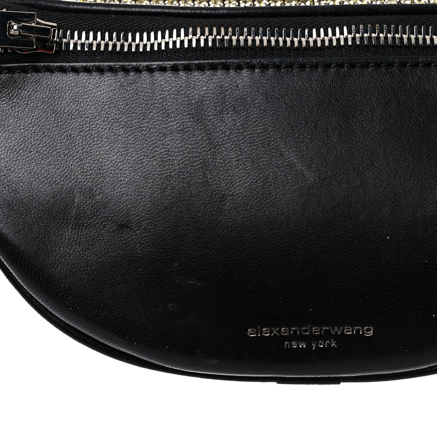 Rhinestone Mesh Mini Attica Belt Bag Black