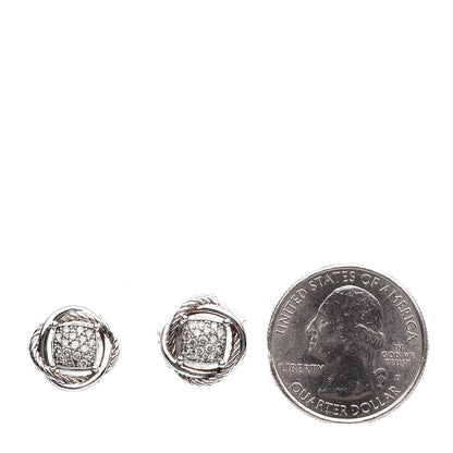 David Yurman Sterling Silver Diamond 13mm Infinity Earrings 2 of 5