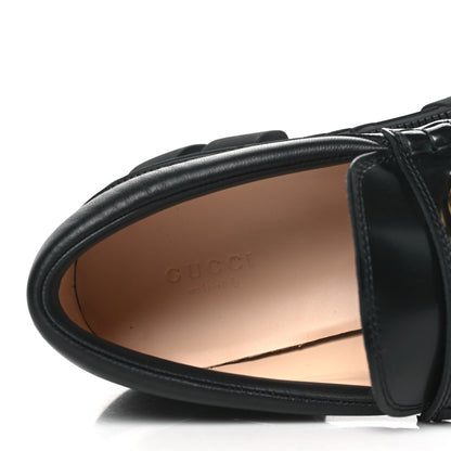 Gucci Magnum Calfskin Nappa Samoa Womens Horsebit Platform Chunky Lug Sole 40mm Loafers 40.5 Black 6 of 7