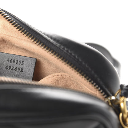 Gucci Calfskin Matelasse Mini GG Marmont Chain Shoulder Bag Black 9 of 10