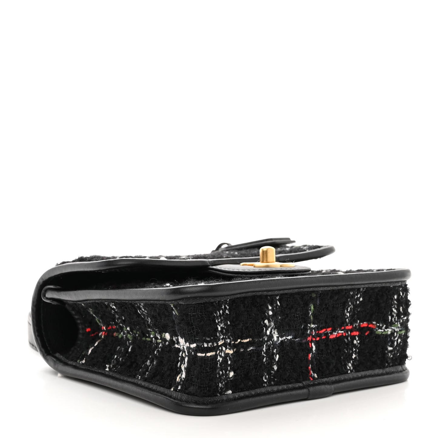 Tweed School Memory Mini Top Handle Flap Black White