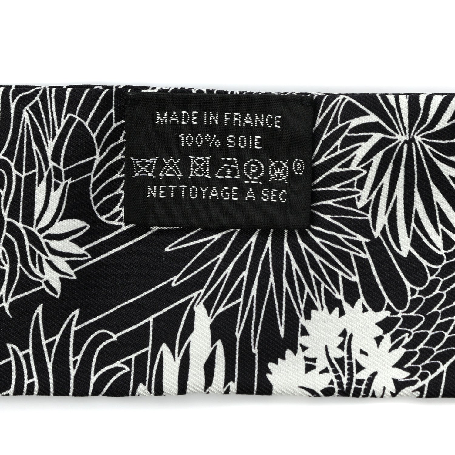 Hermes Silk Animapolis Twilly Black White 2 of 4
