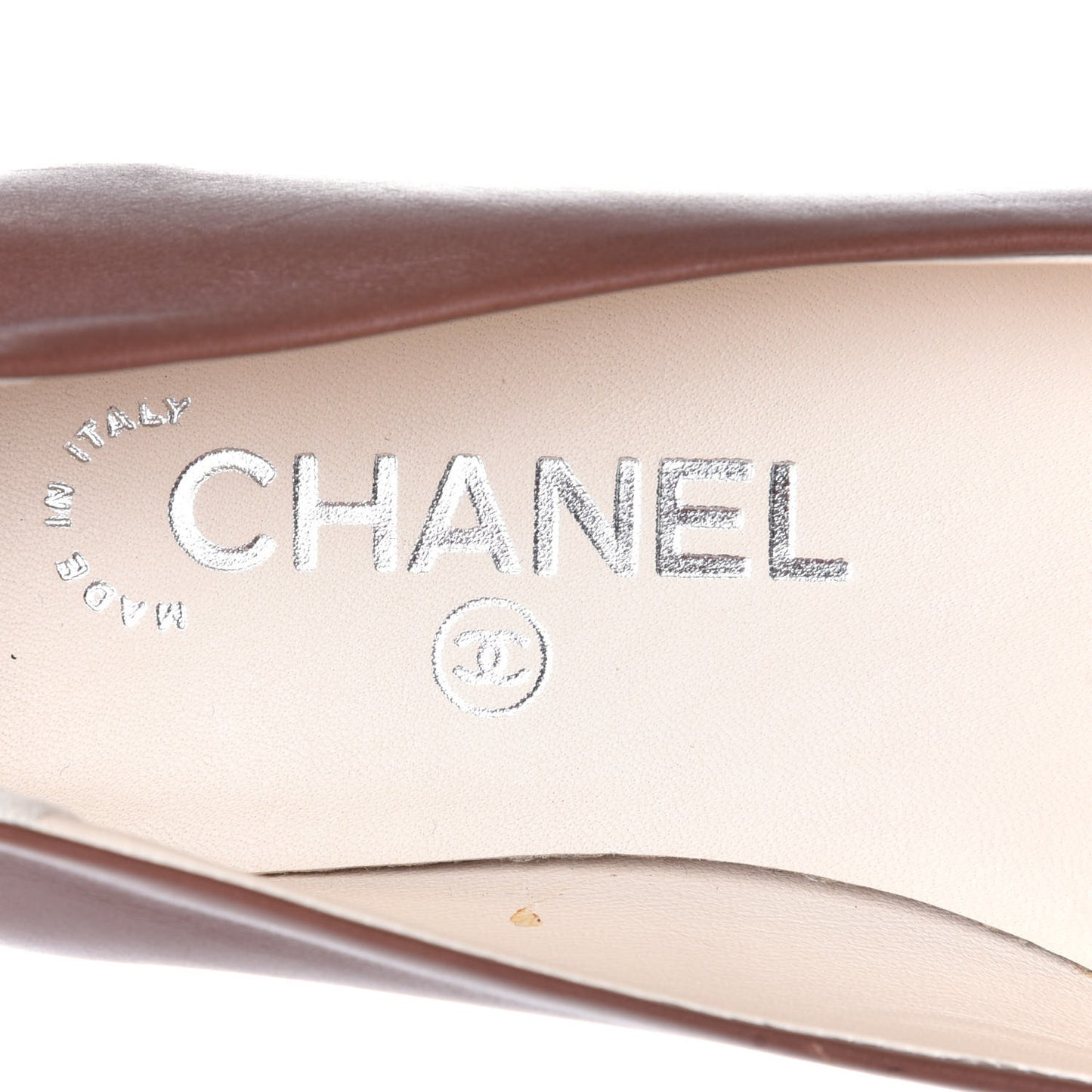 Lambskin Patent Cap Toe Ballerina Flats 36 Brown