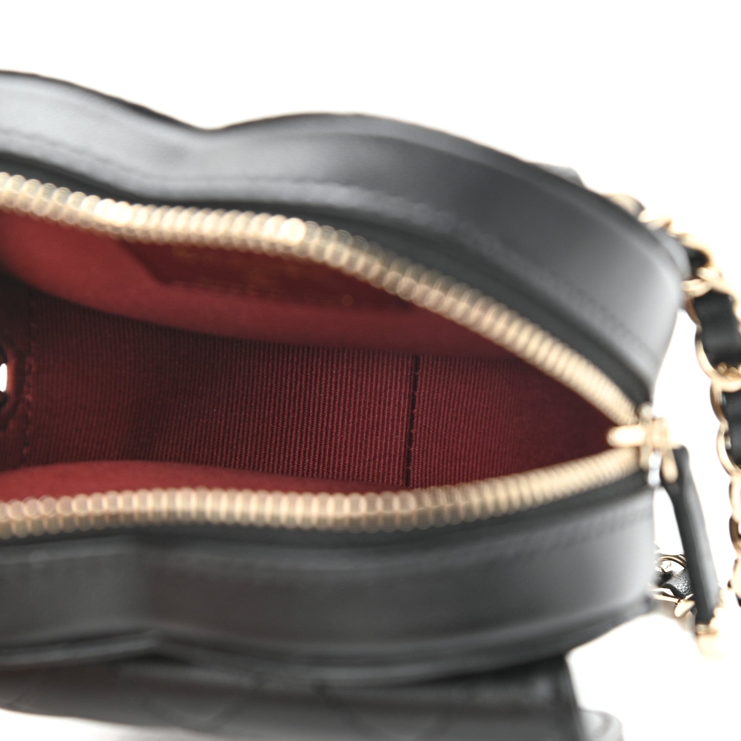 Chanel Lambskin Quilted CC In Love Heart Waist Belt Bag With Chain Black 5 of 11