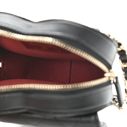 Chanel Lambskin Quilted CC In Love Heart Waist Belt Bag With Chain Black 5 of 11