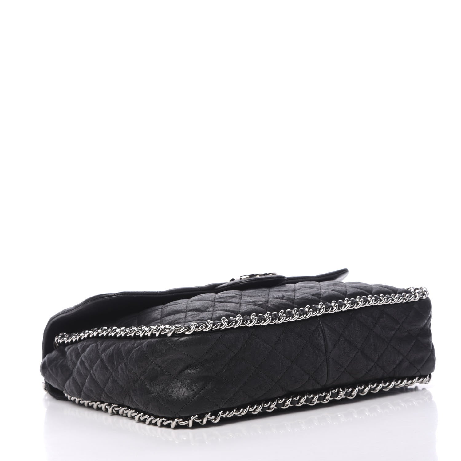 Chanel Washed Lambskin Quilted Maxi Chain Around Flap Black 3 of 11