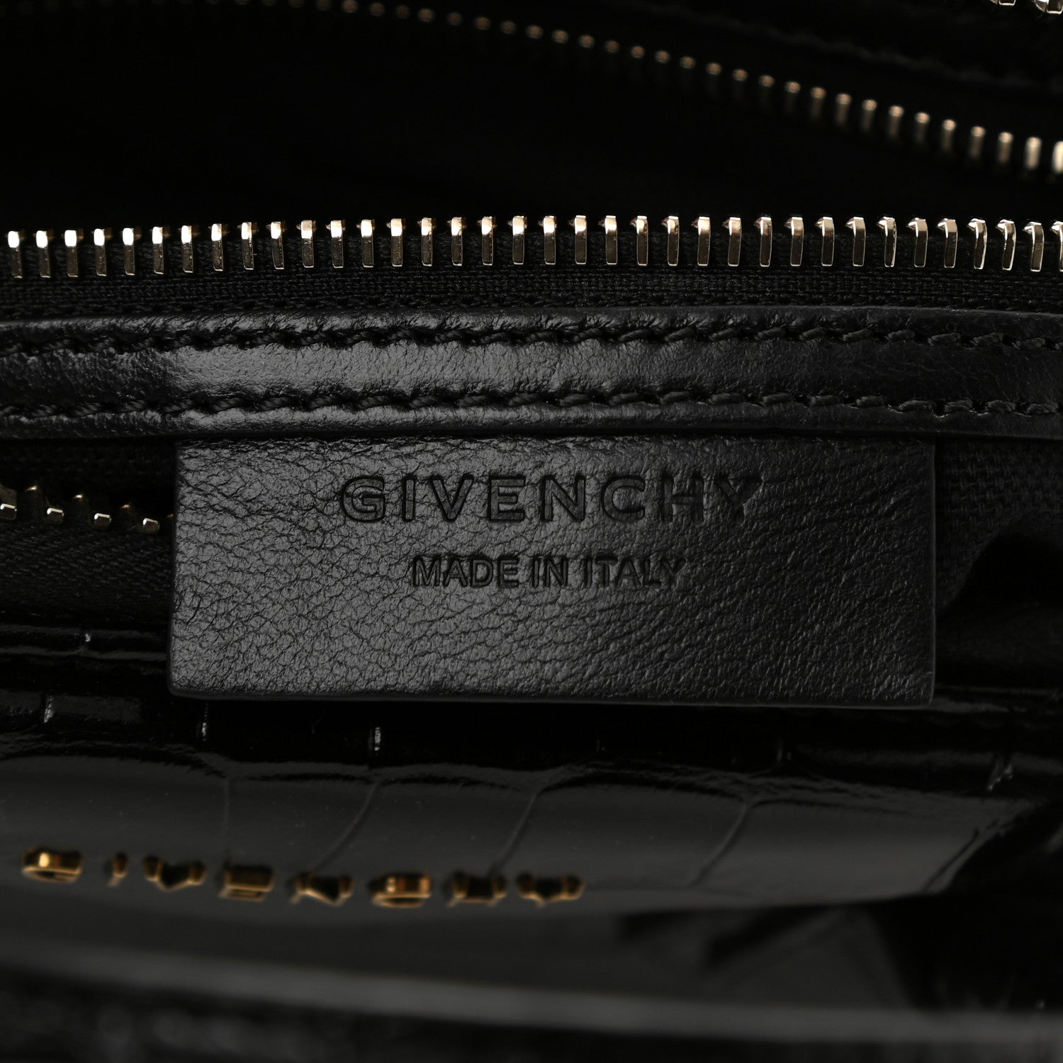 Givenchy Calfskin Crocodile Embossed Small Antigona Black 6 of 10