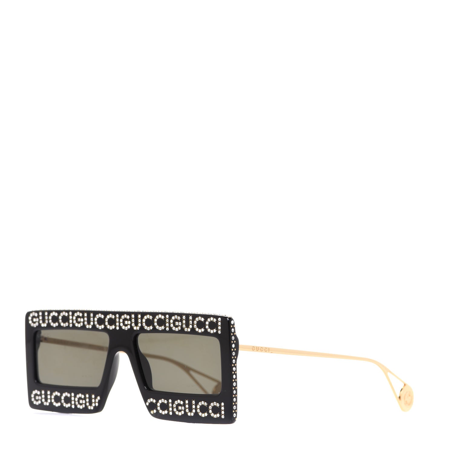 Gucci Acetate Crystal Mask-Frame Sunglasses GG0431S Black 1 of 8