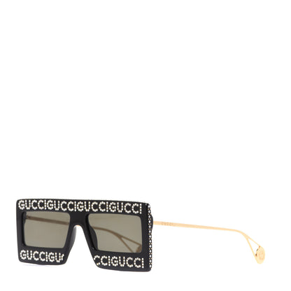 Gucci Acetate Crystal Mask-Frame Sunglasses GG0431S Black 1 of 8