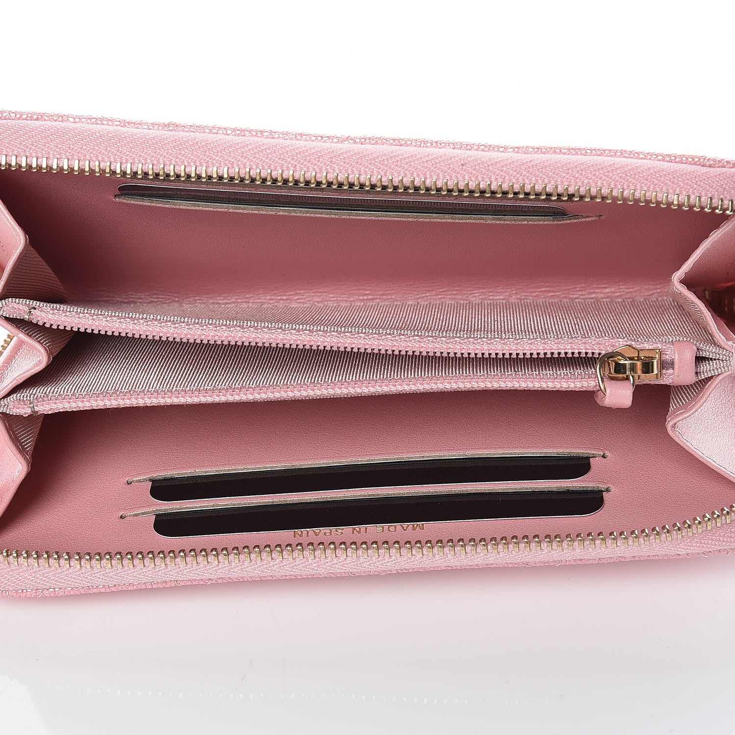 Chanel Iridescent Caviar Quilted Medium Zip Around Wallet Pink 7 of 11