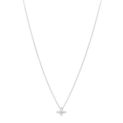 Tiffany Platinum Diamond Fleur de Lis Pendant Necklace 1 of 5