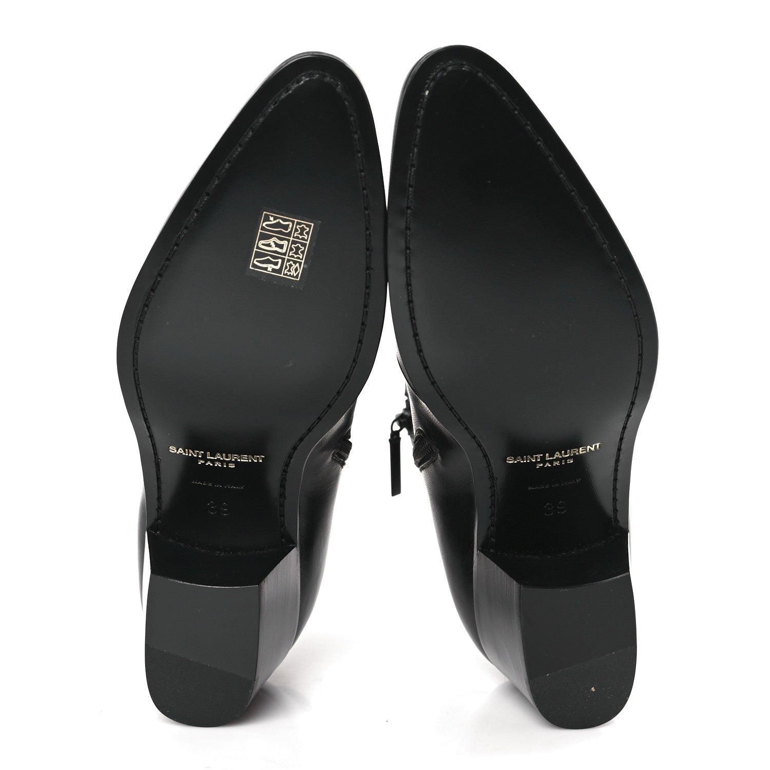 Saint Laurent Incrociato Muriel Vassili 60 Ankle Zip Boots 39 Black 5 of 8