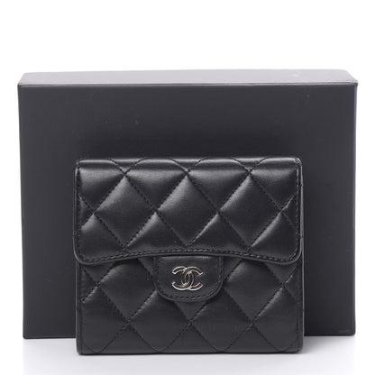 Chanel Lambskin Quilted Compact Flap Wallet Black 12 of 12