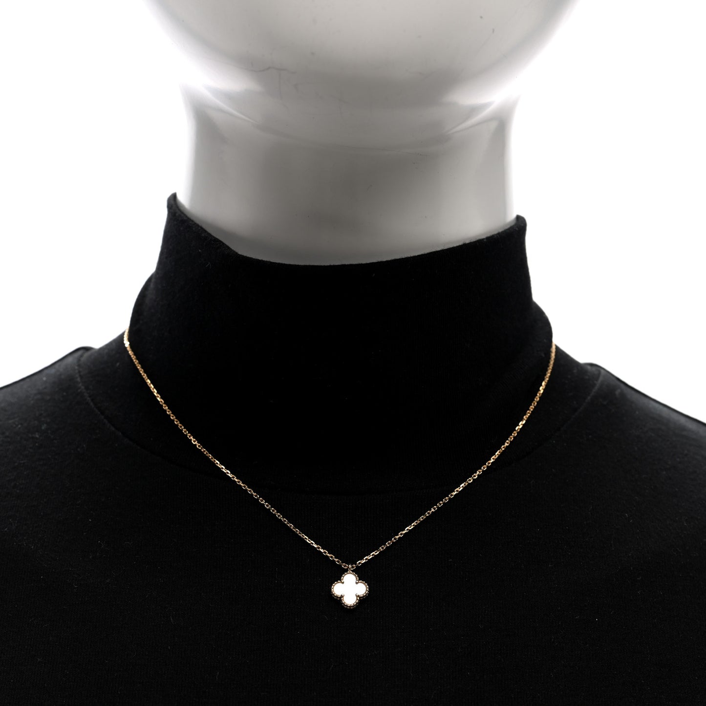 18K Yellow Gold Mother of Pearl Sweet Alhambra Pendant Necklace