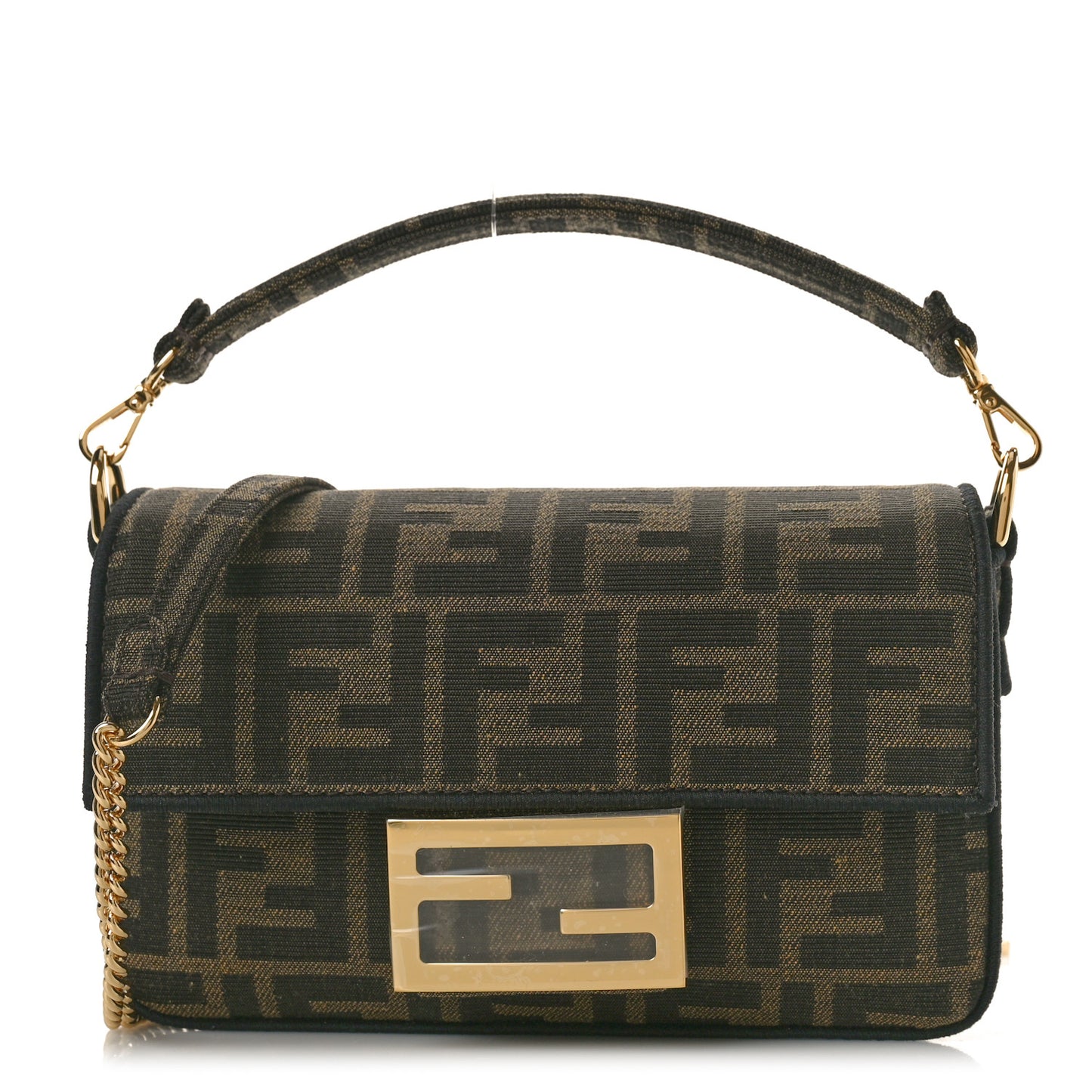 Fabric Jacquard FF 1974 Mini Baguette Tobacco Moro Black