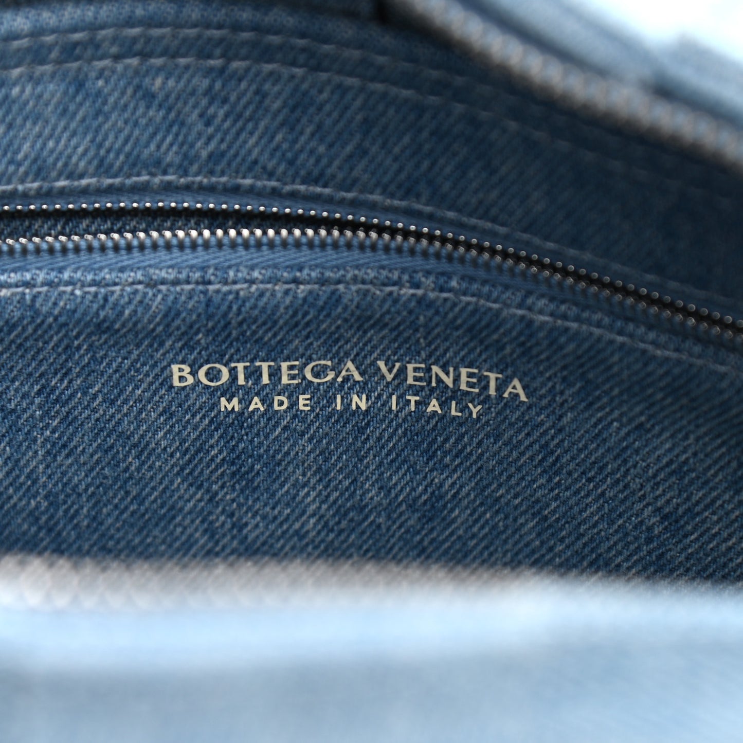 Denim Maxi Intrecciato Brick Cassette Bag Indigo