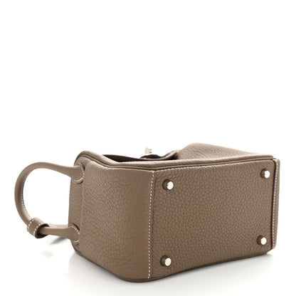Hermes Taurillon Clemence Mini Lindy 20 Etoupe 4 of 10