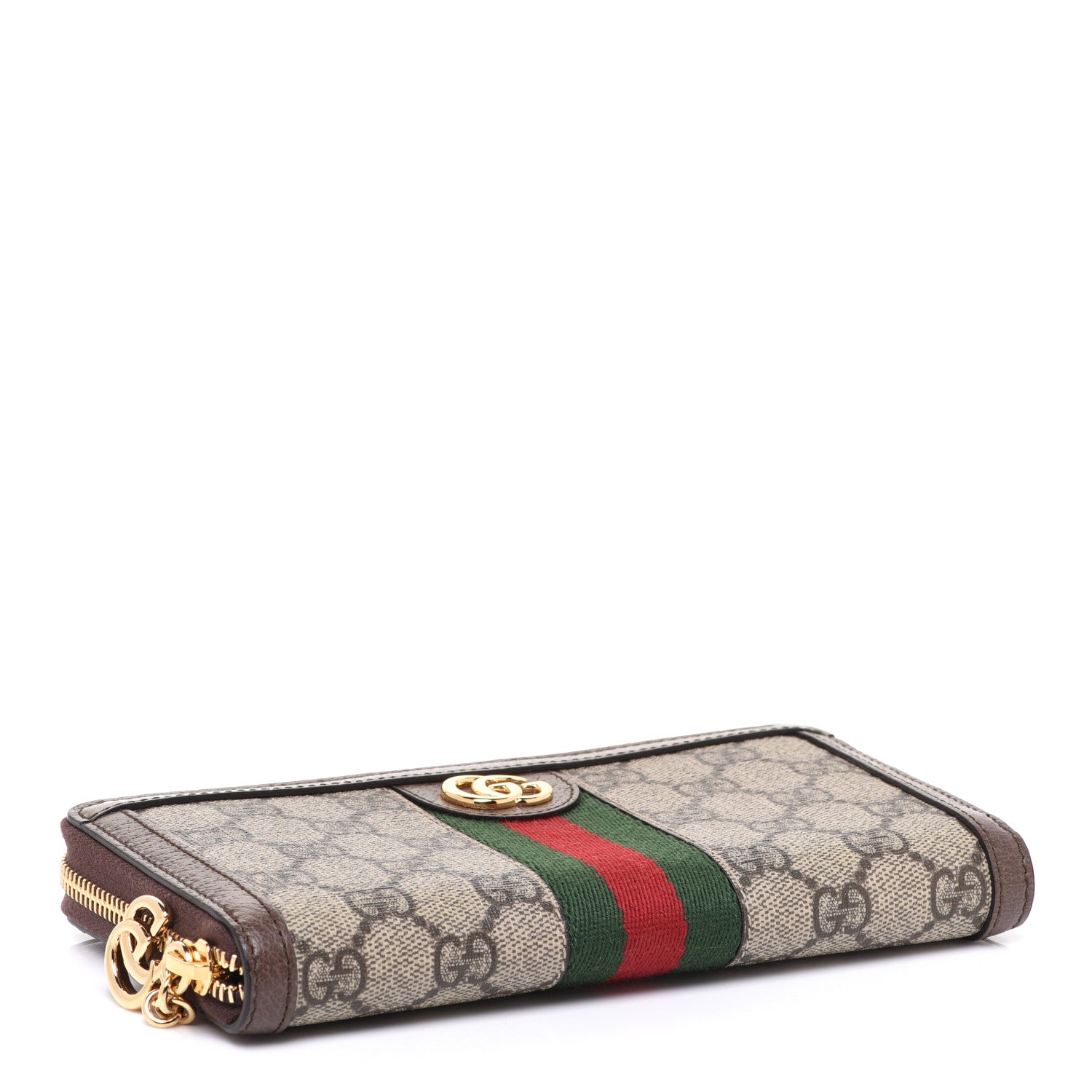 Gucci GG Supreme Monogram Web Ophidia Zip Around Wallet Brown 4 of 8